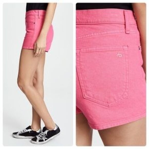 Rag & Bone Womens Bull Pink High-Rise Denim Jean Shorts  Size 26 - Picture 14 of 15